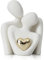 JJQHYC Estatuilla Romántica de Pareja, Figura de Amor Cerámica Blanca, Adornos Pequeños para Decoración del Hogar, Moderna Escultura de Regalo para Aniversario de Boda