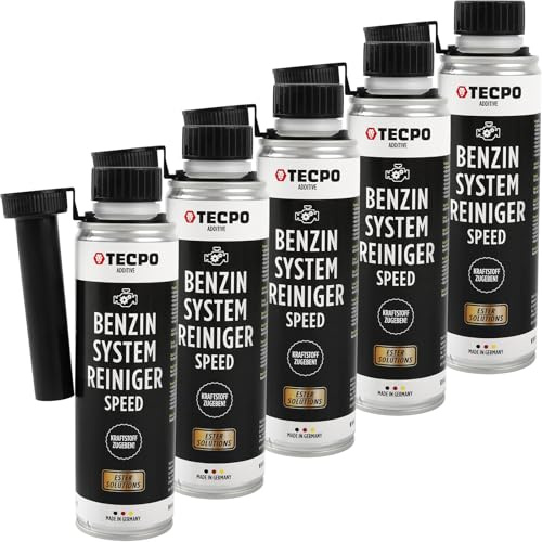 TECPO 5 x detergente per sistema di benzina, 300 ml, detergente per benzina, detergente per motori