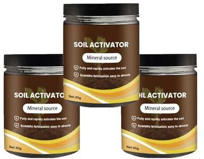 Activateurs du sol, Activateur du sol Pro, Activateurs du sol organiques et engrais pour plantes, Promouvoir l'enracinement des plantes pour le mélange de pot et les semis (3pcs,60g)