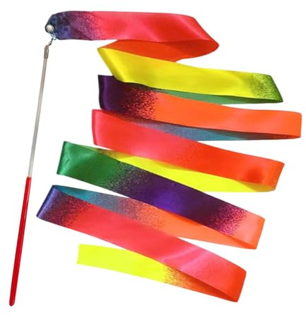 Generisch Bande de Gymnastique, Accessoire d'exercices de Danse dans des Couleurs dégradées, pour Tourner et Danser - pour d'âge préscolaire, Cours de Musique, Salle de Jeux, école à