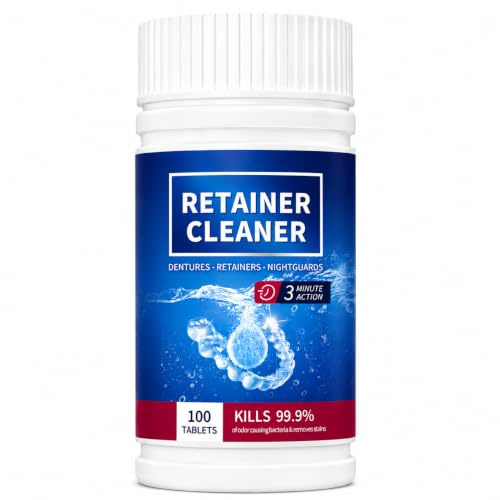 Retainer Cleaning Comprimés, Prothèses Dentaires Cleaning Comprimés, Aide à éLiminer Les Taches et les Odeurs, Action Antibactérienne, Nettoyage rapide