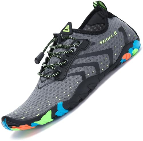 SAGUARO Water Shoes for Women Men Quick Drying Wet Beach Aqua Shoes for Swim Sea Surfing Diving Sailing Pool Cool Grey 45 EU/10.5 UK