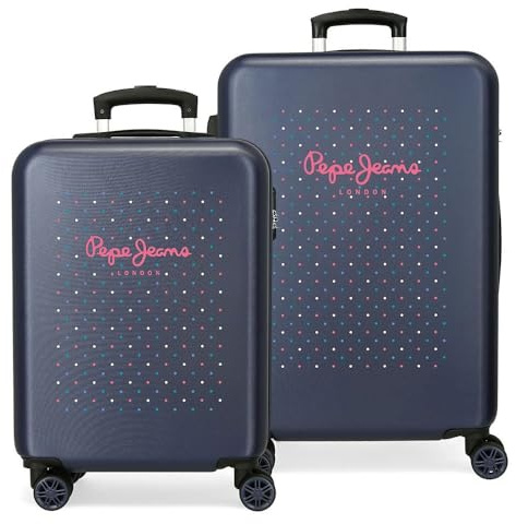 Pepe Jeans Molly, Juego De Maletas Rígidas 55 68cm Niñas, Multicolor, Media