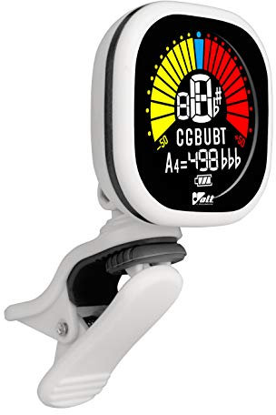 VOLT by Voggenreiter USB Clip-Tuner RCT-5000 - weiß - Stimmgerät für Gitarre, Bass, Ukulele - Aufladbar über USB