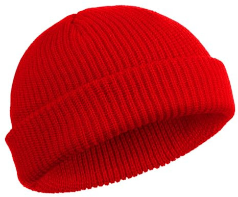 SATINIOR Trawler Watch Hut Rollup Edge Schädeldecke Fisherman Winter Hut Unisex (Rot)