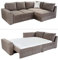 Ecksofa-Dauerschläfer B260/T181/H88 cm Federkern Boxspring-System, inkl. Schlaffunktion Bettkasten, Kaltschaum-Topper, Ottomane links oder rechts montierbar, Bezug Mikrofaser in Hell-Braun / 15108