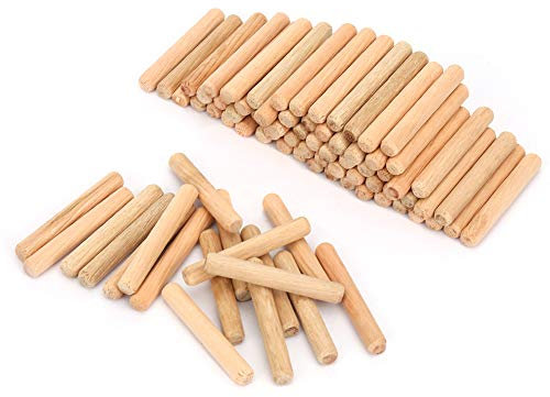 BORDSTRACT Goupilles rondes cannelées en hêtre pour le travail du bois, 6 × 40 mm, goupilles en bois pour l'assemblage dans le travail du bois (6*40mm one pack)