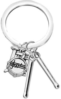 Bestyash Portachiavi Rock Drum in metallo – Elegante regalo per amanti della musica e batteristi, perfetto per borse o borse