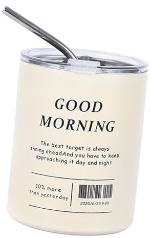 Americano Tumbler | Bicchiere da caffè con coperchio, in acciaio inox, 320 ml, da viaggio, per spiaggia, viaggi