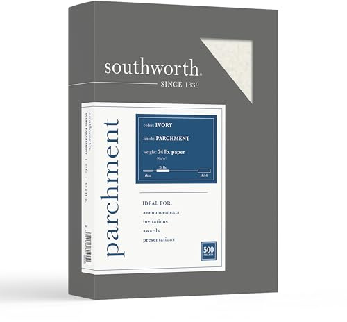 Southworth 984C Parchment Specialty Paper Ivory 24 lb. 8 1/2 x 11 500/Box (SOU984C)