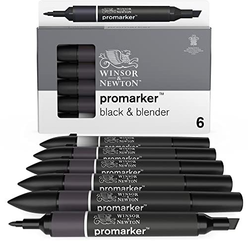 W&N PROMARKER SET X6 - 5 NOIR + 1 BLENDER