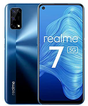 realme 7 5G - smartphone de 6.5, 6GB RAM + 128GB de ROM, 120Hz Ultra Smooth Display, 48MP Quad Camera, batería con 5000mAh y carga de 30W Dart Charge, Color Azul [Versión ES/PT]