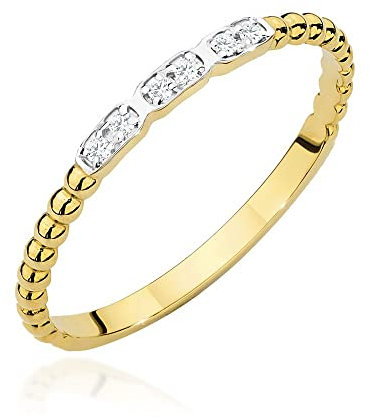 Damen Versprechen Ring Verlobungsring Antragsring 585 14k Gold Gelbgold natürlicher echt Diamant Brillanten