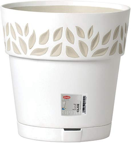 PEBSHOP Pot avec réserve d'eau (BLANC Ø. x H. 20x19 cm.)