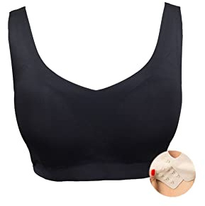 Sendyou SY16 Seamless Mastectomy Bra for Women Breast Prosthesis with Pockets 34-42ABCD Black