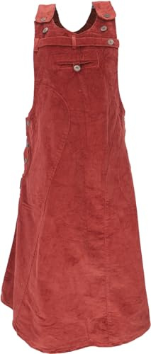GURU SHOP Falda de pana con peto con tirantes, hippierock, para mujer, algodón, faldas, ropa alternativa, naranja oxidado, 38