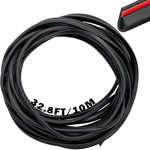 CTRICALVER Protege Portiere Voiture, Joint Porte Voiture, Bande de protection de bord de porte en forme de U en PVC, Baguette de protection voiture, pour la Plupart des Voitures (10M, Noir)