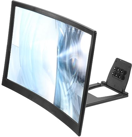 QUARKZMAN 14 Schermo Lente Ingrandimento per Cellulare Telefono, 3D HD Lente Proiettore Schermo Amplificatore Supporto per Tutti Telefoni Film Video Giochi, Nero 12x7,5x0,5