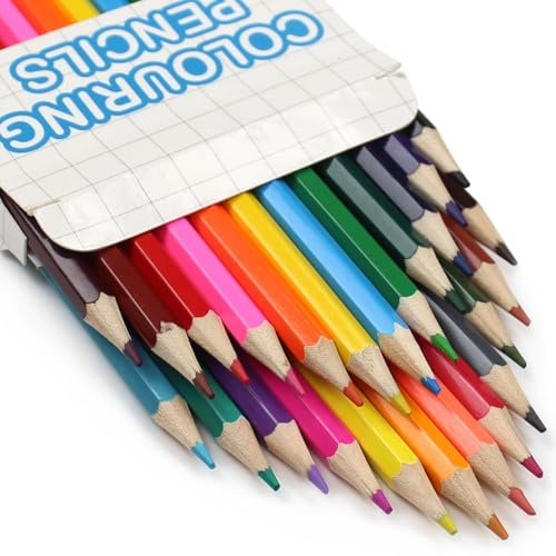Fashion Stationery Colouring Pencil Set Child Coloured Pencils Crayons for Kids Children or Adults Colour Pens for Sketching Drawing or School Art (24)