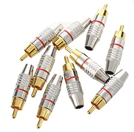 Melchior adaptateur Connecteur de cable coaxial audio fiche RCA male sans soudure 10 pieces, 060286