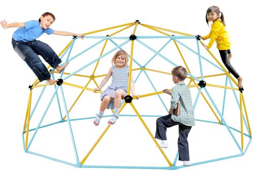 VEVOR Cupola da Arrampicata Geometrica per Bambini da 3 a 10 Anni, 305 cm, Supporta 340 kg, con Maniglia da Arrampicata, Montaggio Facile, Parco Giochi da Esterno Giardino, Cortile