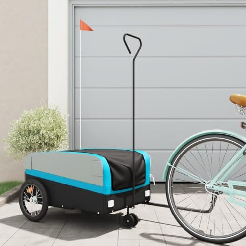 ShGaxin Cykel Trailer Järn Svart och Blå 45 kg, Hund Cykeltrailer, Lastcykel Trailer - 94072