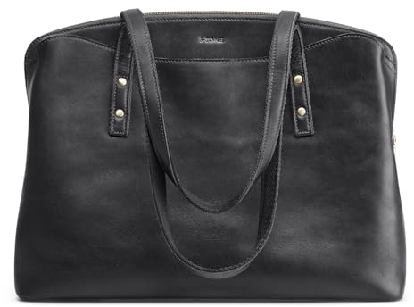 S-ZONE Mujer Bolso de Mano de Cuero Bolso Grande Tipo Shopper Bolso de Hombro Bolso de Trabajo Bolso de Citas