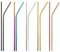 Paille Inox Reutilisable, 10 Pièces Pailles en Métal, Pailles Acier Inoxydable, Respectueuses de l'environnement, non toxiques, pour Cocktails, Lait Glacé, Thé, Milkshakes, Café Glacé, multicolore