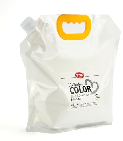 Viva Decor My Emotion Color Peinture pour mur et plafond Blanc mat 2,6 l – Pure Harmonie – Haut pouvoir couvrant – Inodore et anti-gouttes – Peinture d'intérieur pour salon, chambre à coucher et
