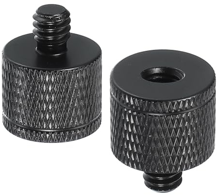 PATIKIL Adattatore Vite Treppiede M6 Femmina a 1/4 Maschio, 2Pz Vite per Microfono Vite Fotocamera Convertitore a Doppia Testa per Supporto Microfono Accessori Braccio Magico