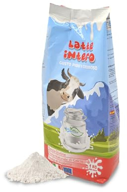 NuNatur Latte Intero in Polvere, instataneo,Senza Glutine,Fonte Naturale di Calcio,Fonte di Proteine 1KG (1KG, INTERO)