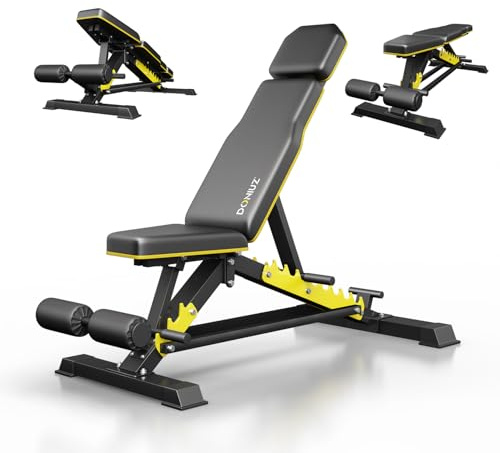 DONIUZ Heavy Duty Bench Adjustable Workout Bench Press Set for Home Gym Strength Training, Multi-Functional Roman Chair with Headrest, Max Load 1200 (DZ-025)