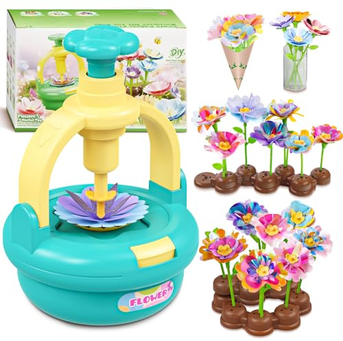 Plunack Cadeau Fille 4 5 6 7 8 9 Ans, Activité Manuelle Enfant Kit DIY Fleurs, Jouet Créatif pour Anniversaire, Noël ou Loisirs Créatifs