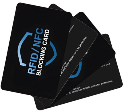 ZORVYN 4 pcs Protège-Cartes RFID NFC, Compatible avec Cartes Bancaires, Débit, Identité et Passeports – Housses Anti-Piratage pour Protection Contre Le Vol de Données sans Fil