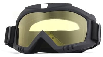 FUGLUS Gafas de moto UV400: resistentes al viento, al polvo y a los arañazos. Ideales para motos todoterreno, bicicletas de montaña.Se pueden llevar sobre gafas.Lentes amarillas.