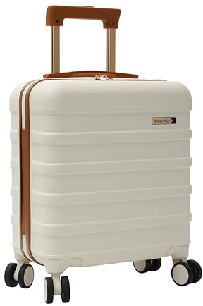 Cabin Max Anode 30L 45x36x20 cm Handgepäck Koffer – leicht, Hartschale, 4 Räder, Leichtes Handgepäck geeignet für Easyjet unter dem Sitz (cremefarben/braun 45 x 36 x 20 cm)