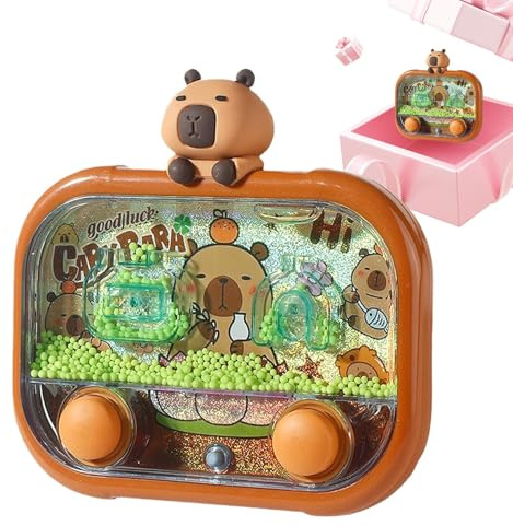 Bärbara vattenspel | Lysande leksak med två knappar med kapillodesign, med LED- Carpincho-tema Aquatic Hand Pinball Game, för pojkar, flickor, ungdomar, vuxna, student