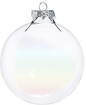 Zelda Bomboniere Pz 36 Palle di Natale Sfera Vetro Trasparente Riflessi Colorato 4 Cm Decoro Albero di Natale