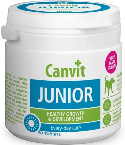 Canvit Dog Probiotics For Gut Health | Omega 3 Folic Acid Calcium Tablets | Joint Supplements For Dogs | Immune Support Prebiotics For Dogs | Omega 3 for Puppies and Young Dogs 90 Tablets 100g