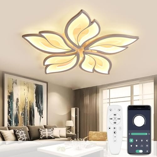 Yuanfenghua Lampadario camera da letto, 40W plafoniera Led soffitto, lampada da soggiorno con telecomando (70 X 6,5 cm)