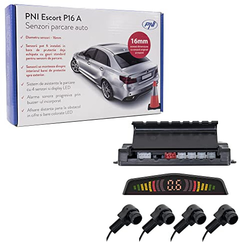 PNI Escort P16 A - Sensores de Aparcamiento con 4 receptores, 16 mm, Tipo OEM