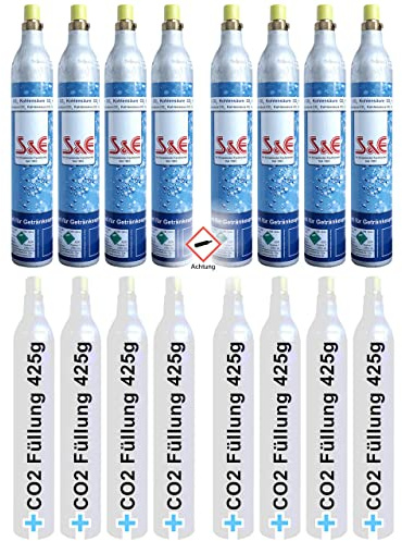 Bluecraft CAGO CO2-Zylinder für 60l Sprudel-Wasser - Nachfüll-Flasche kompatibel mit Soda-Stream & Anderen Wasser-Sprudlern - Kohlendioxid-Flasche - Kartusche