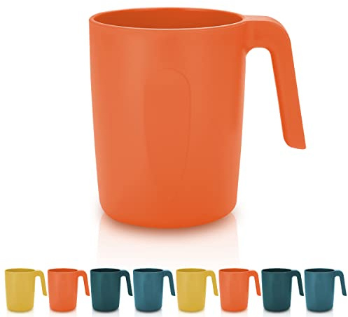 Kyraton plastmuggsset 8 delar, okrossbara och återanvändbara resekaffemuggar med lätt vikt Espressokoppar Enkla att bära och rengöra Mikrovågssäkra BPA-fria Diskmaskinssäkra