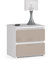 AKORD | Kommode Set 2 Schubladen Sideboard Mehrzweckschrank Schrank | Schreibtisch | ecktisch | Eck Schreibtisch für Home Office | Einfache Montage | 40x40x35 | Weiß & Cappuccino Glanz Front