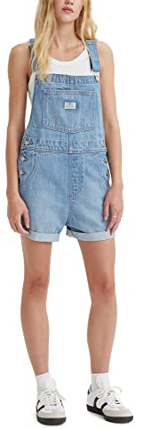 Levi's Women's Vintage Shortalls, (New) Light Indigo Worn in, Small