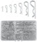 Lot de 168 goupilles fendues R galvanisées 7 tailles (M1/M1.2/M1.5/M1.8/M2/M2.5/M3) (17/25/28/32/40/50/60 mm) pour automobile, marine, machines, moteur, vélo fixation et réparation