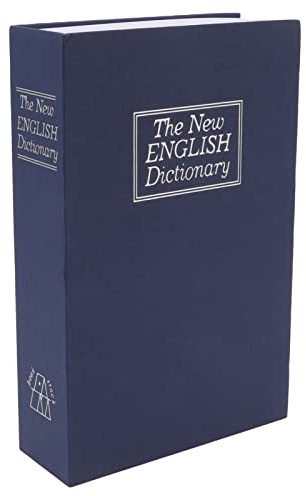Wakects Caja fuerte con forma de libro, caja fuerte portátil, caja fuerte oculta, caja fuerte para libros con llaves para joyas, dinero, documentos, 16 x 24 x 5,5 cm (azul)
