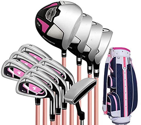 Damen-Golfschläger-Set, Damen-Golfschläger-Set, komplettes Golfschläger-Set für Rechtshänder, Golfschläger-Set mit Golfschlägern und Standtasche für Damen und Anfänger.