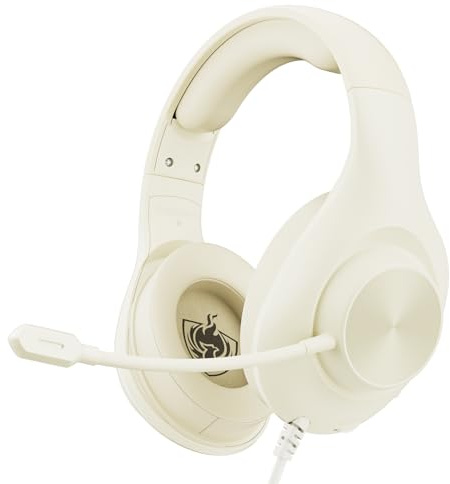 YOTMS Cascos Gaming PS4, Auriculares Gaming con Micrófono, Cancelación de Ruido, Sonido Estéreo, para PC, PS5, PS4, Xbox Series X/S, Switch (Blanco)