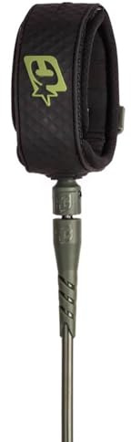 Creatures of Leisure Reliance Comp 6, Shortboard Leash, Patented DNA Flex Mould Connection, Leash Release, 6'0, Military Black